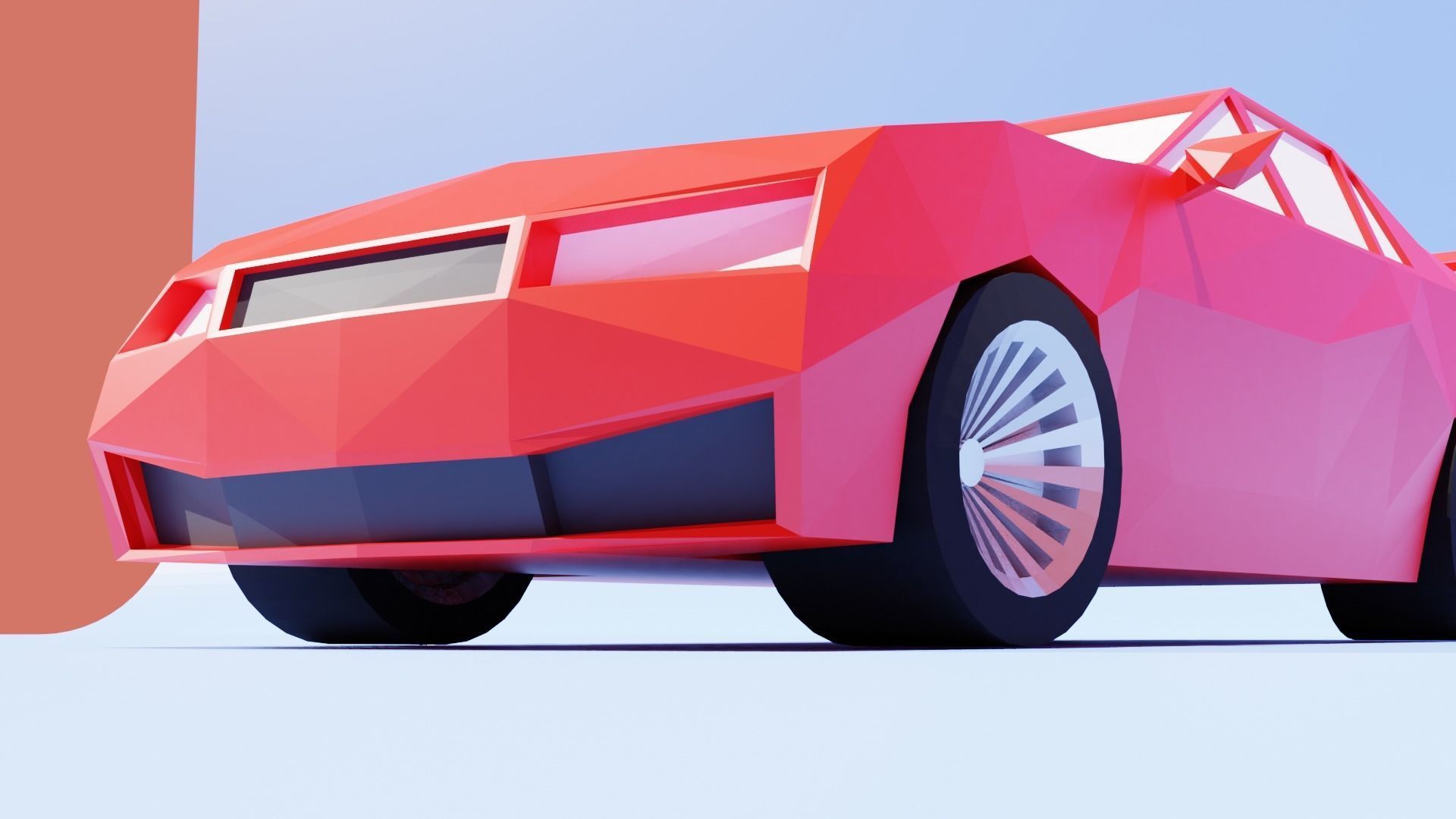 low poly car Low-poly 3D model_6