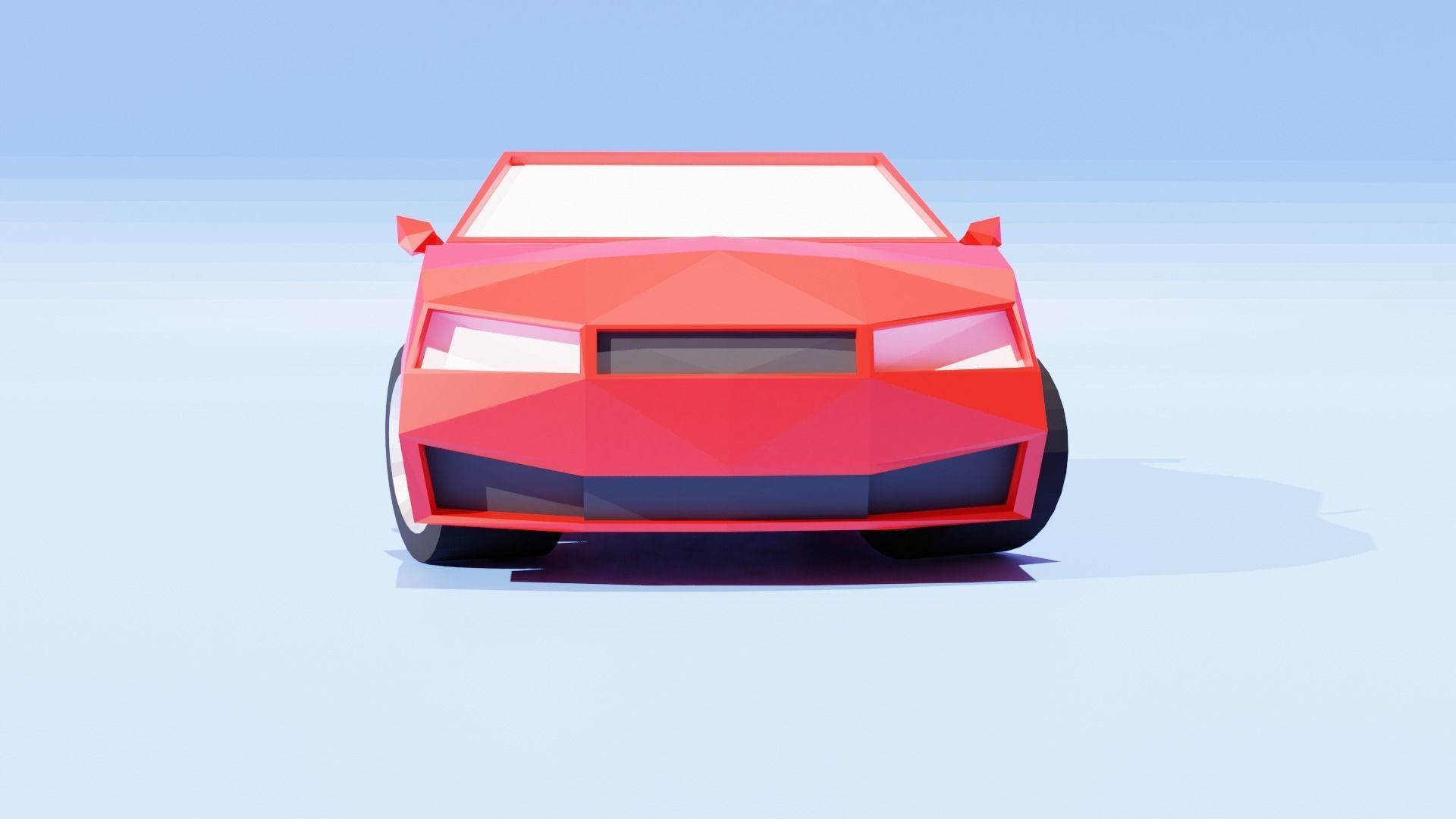 low poly car Low-poly 3D model_4