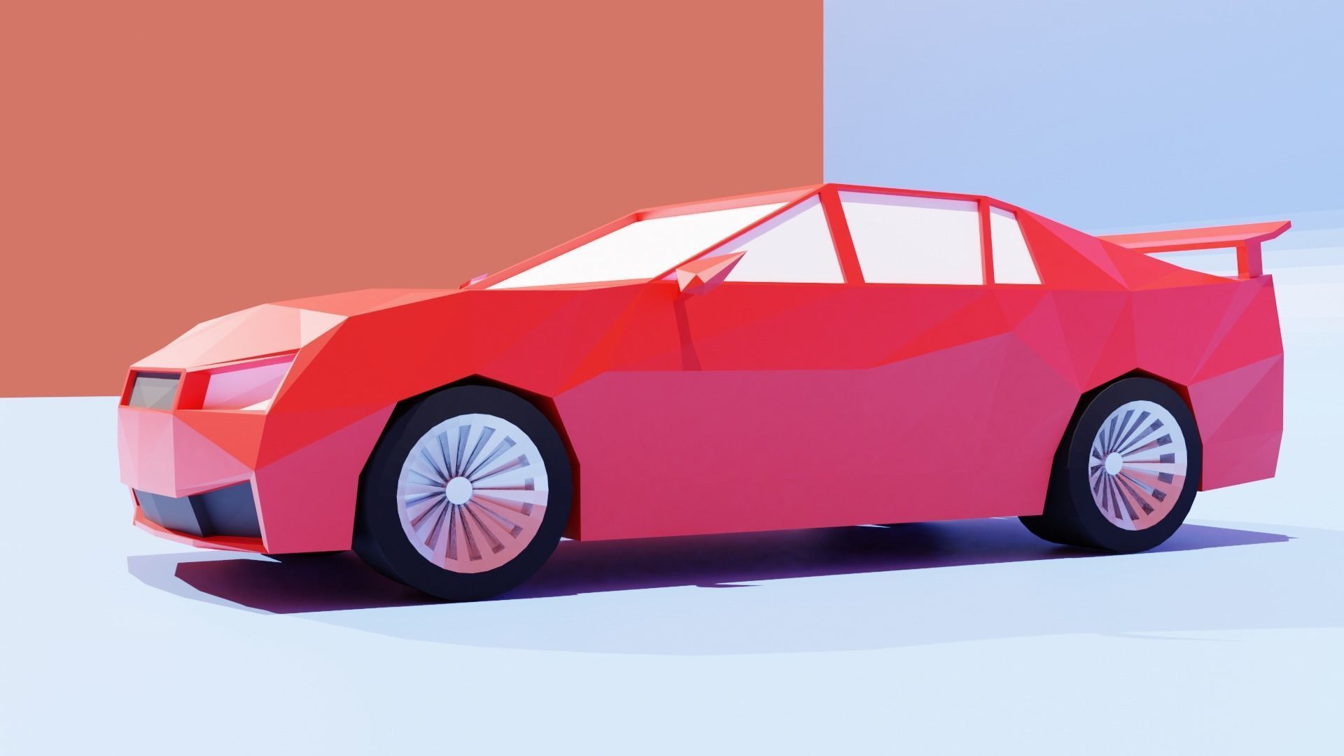 low poly car Low-poly 3D model_7
