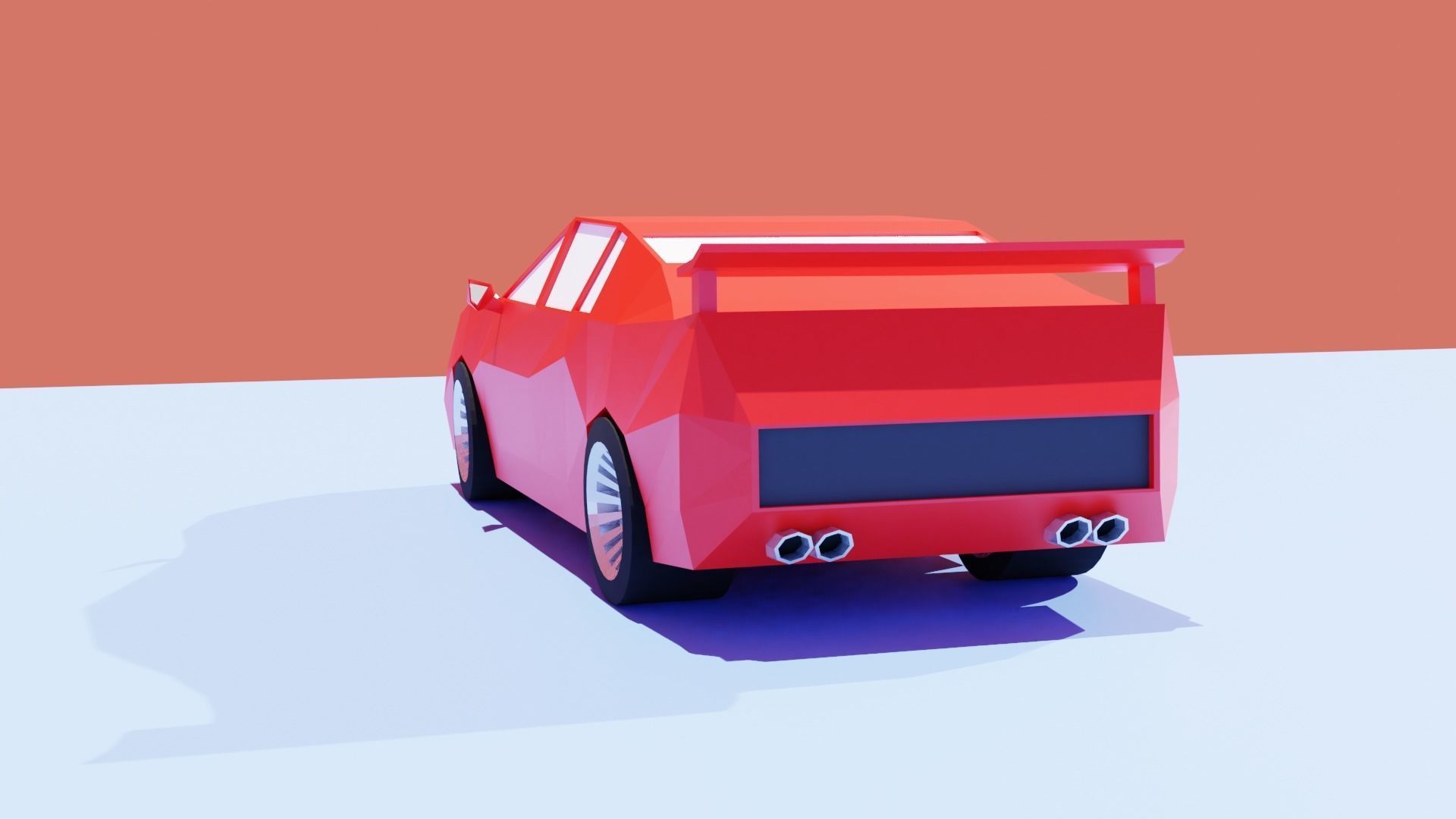 low poly car Low-poly 3D model_8