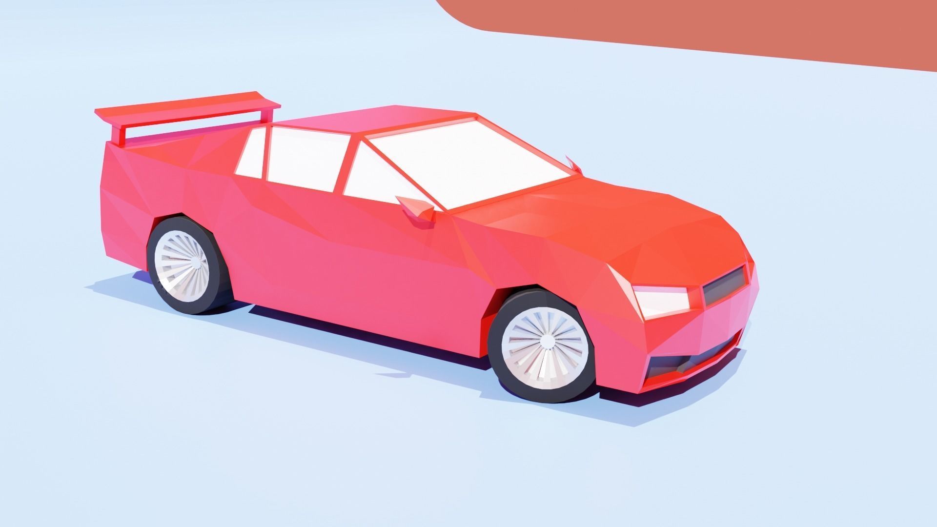 low poly car Low-poly 3D model_3