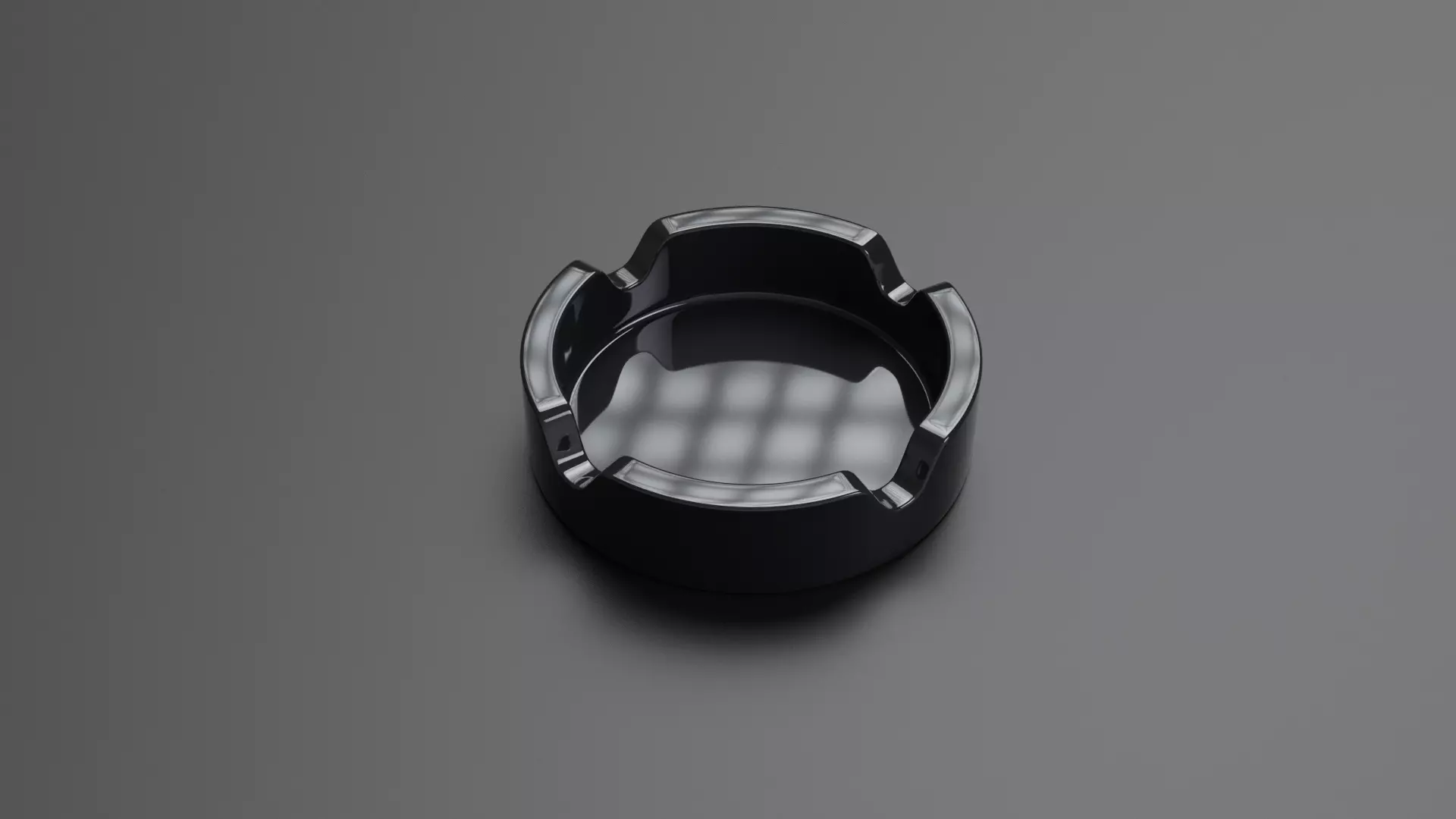  glass ashtray white black and black transparent Free 3D model_0