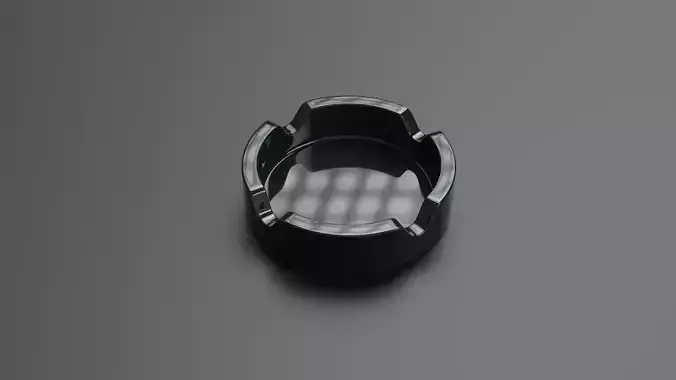  glass ashtray white black and black transparent Free 3D model
