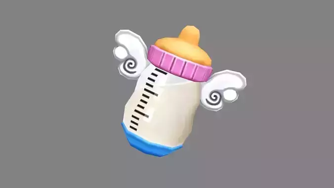 Cartoon flying bottle