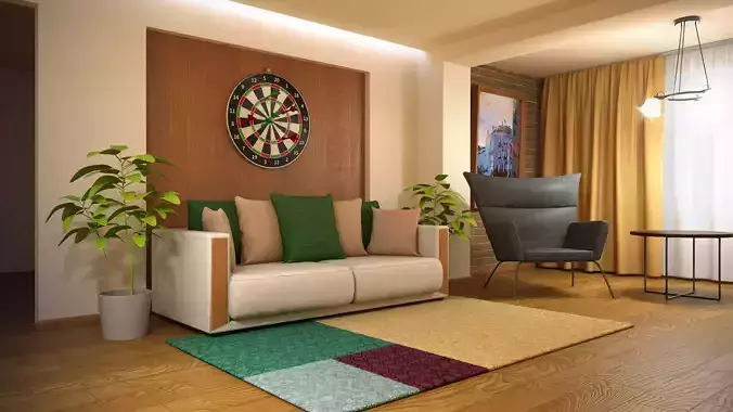 Interior loft-3d model