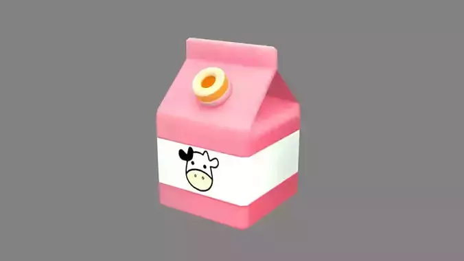 Cartoon boxed milk Low-poly 3D model