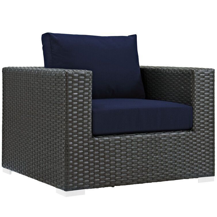 Tripp Wicker Rattan Seating Group Patio Conversation Chair 3D model_11