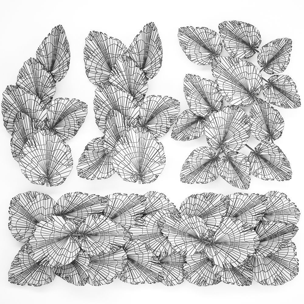 Wall panel made of dry palm leaves 226 3D model_6