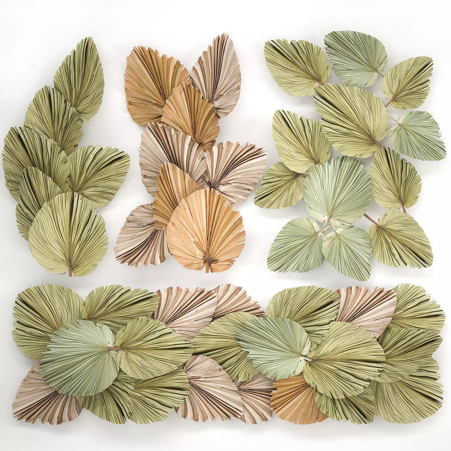 Wall panel made of dry palm leaves 226 3D model_0