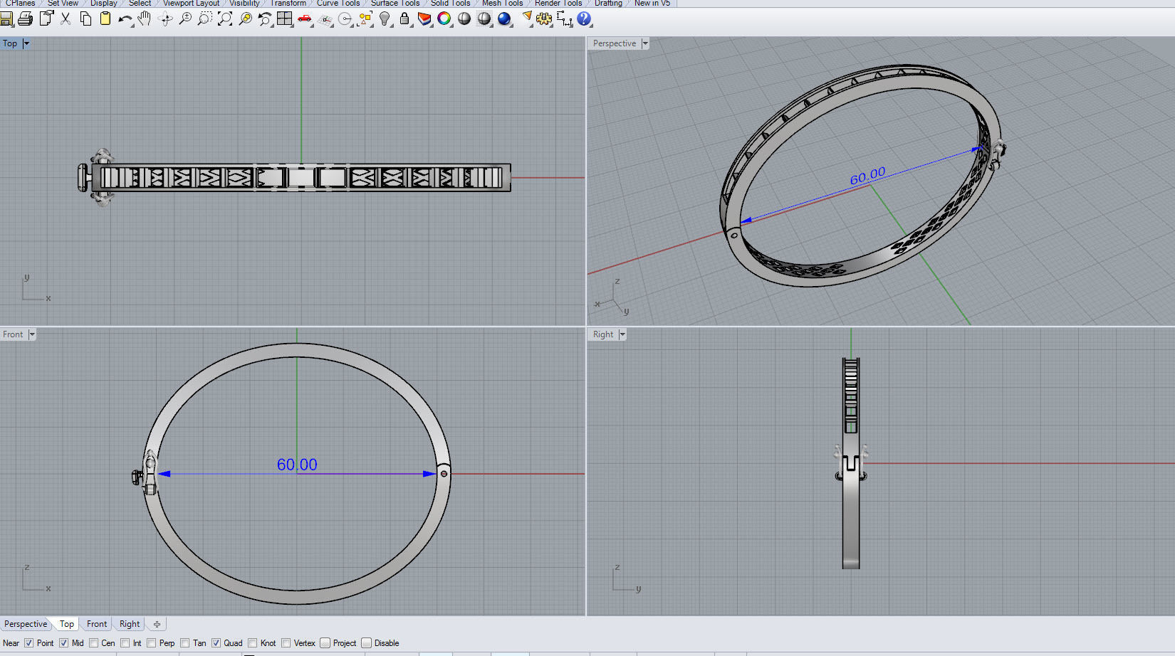 BAGUETTE BRACELETS 3D print model_5
