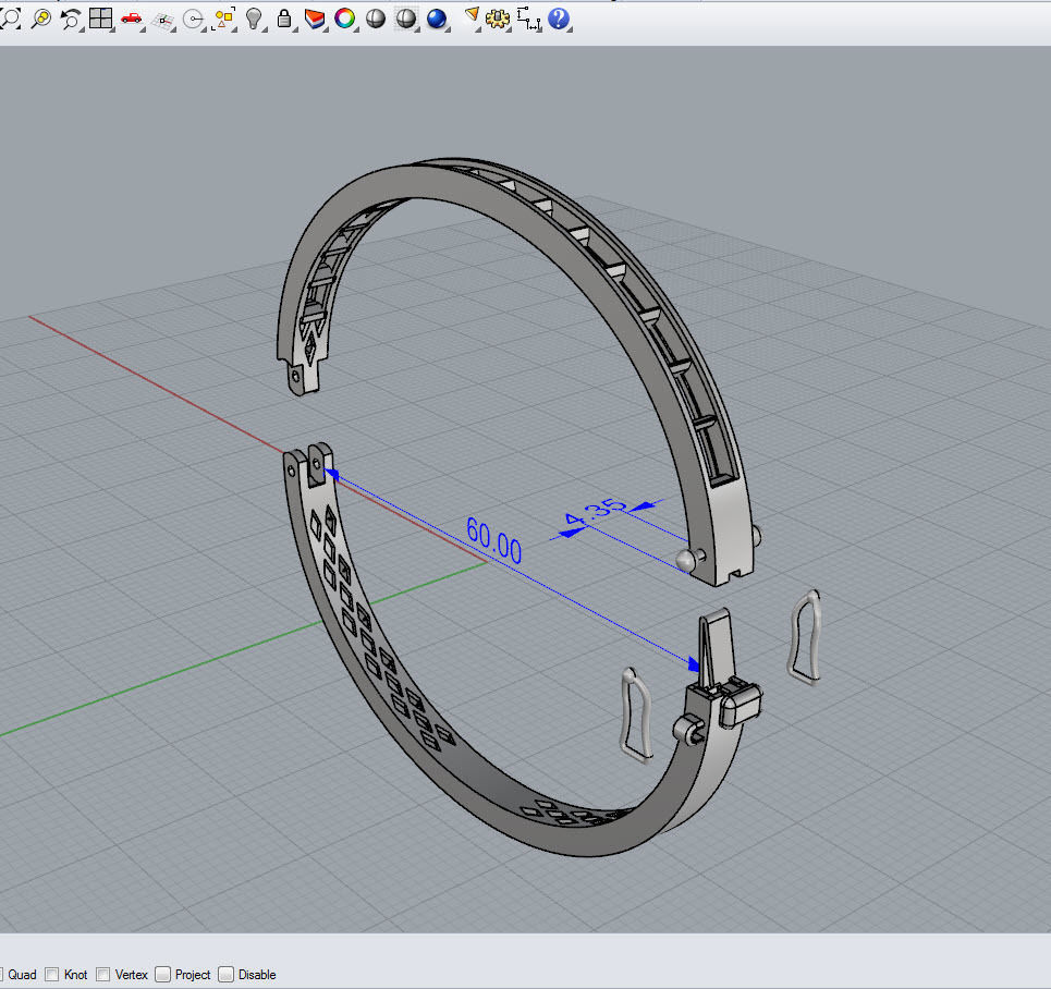 BAGUETTE BRACELETS 3D print model_12
