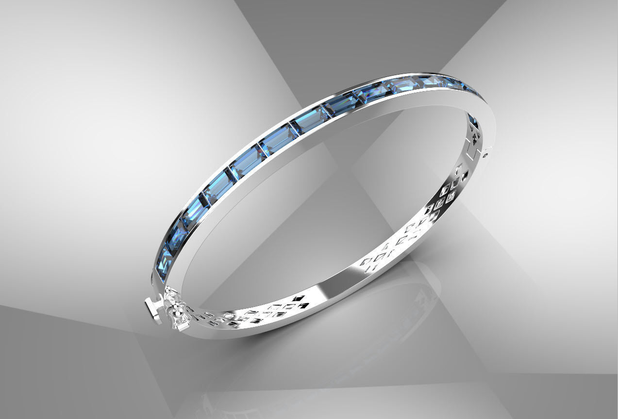 BAGUETTE BRACELETS 3D print model_2