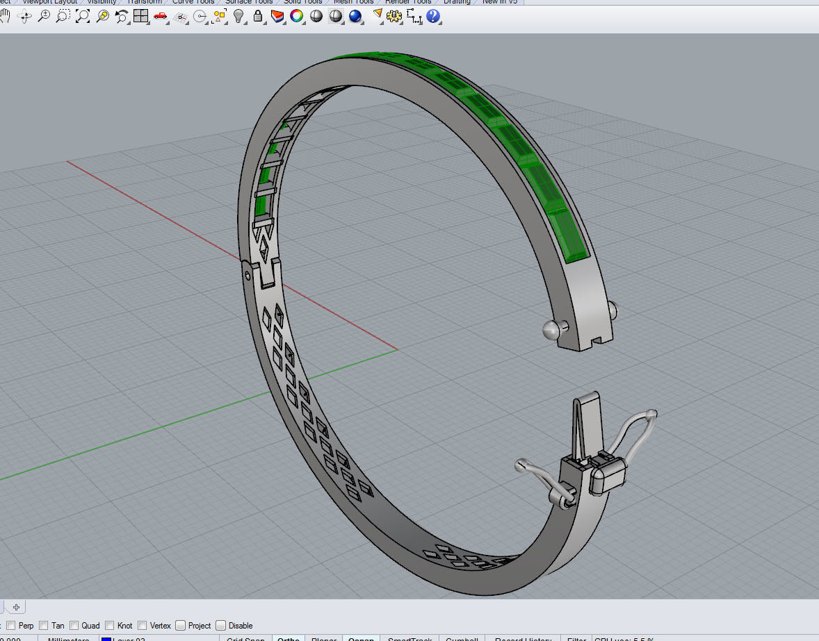 BAGUETTE BRACELETS 3D print model_15
