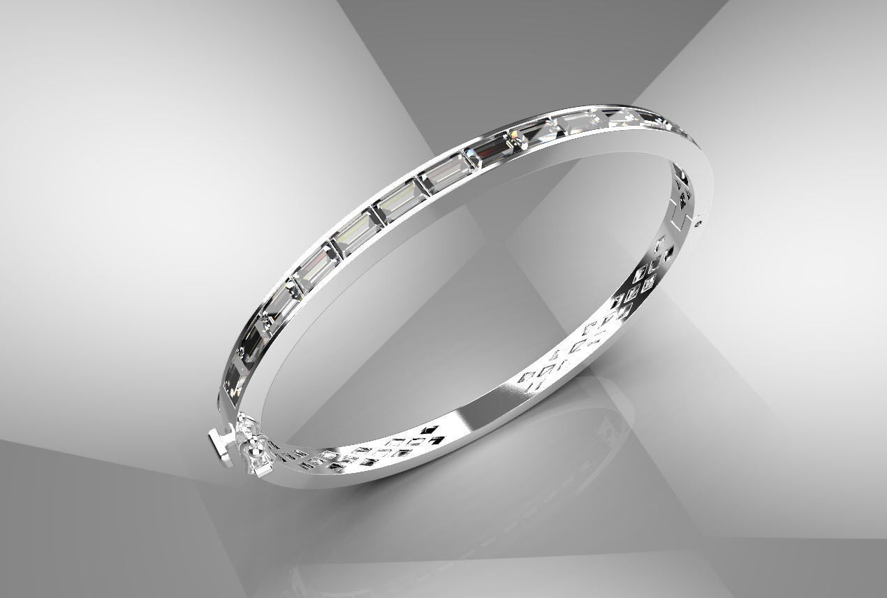 BAGUETTE BRACELETS 3D print model_4