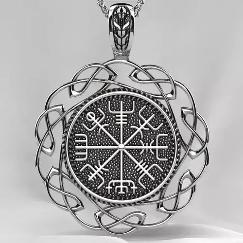 The Vegvisir Silver Pendant 3D print model