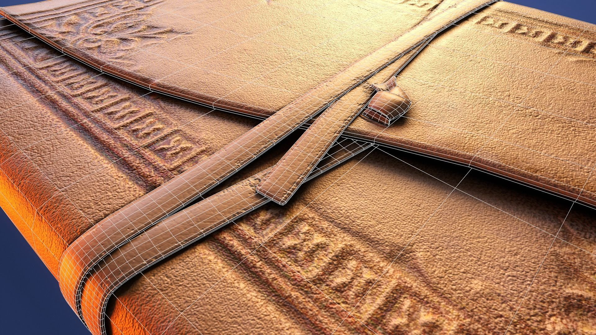 Leather Bound Book Low-poly 3D model_10