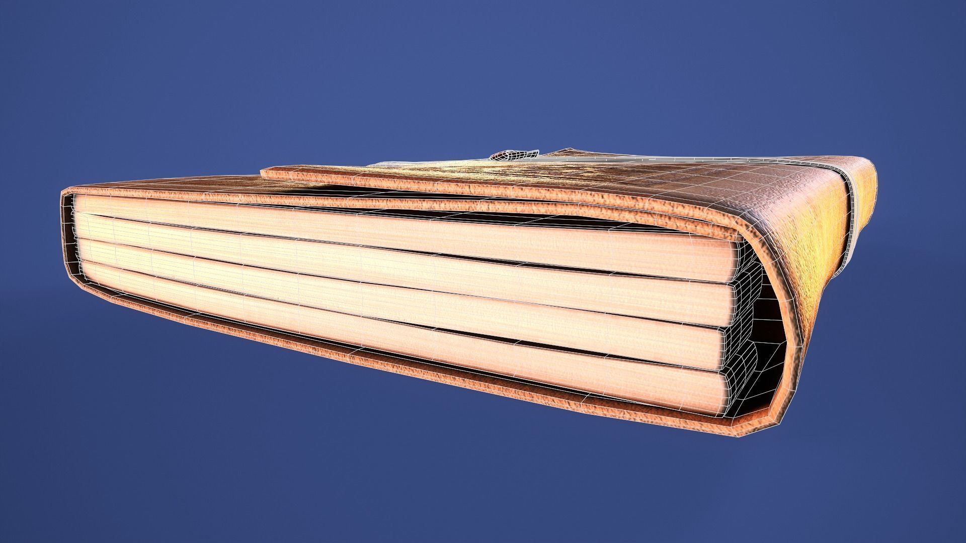 Leather Bound Book Low-poly 3D model_9