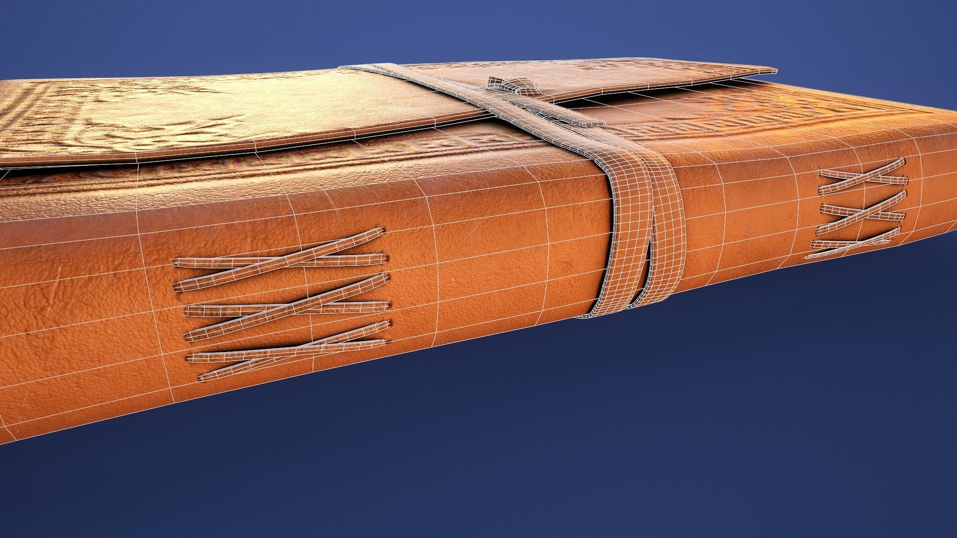 Leather Bound Book Low-poly 3D model_11