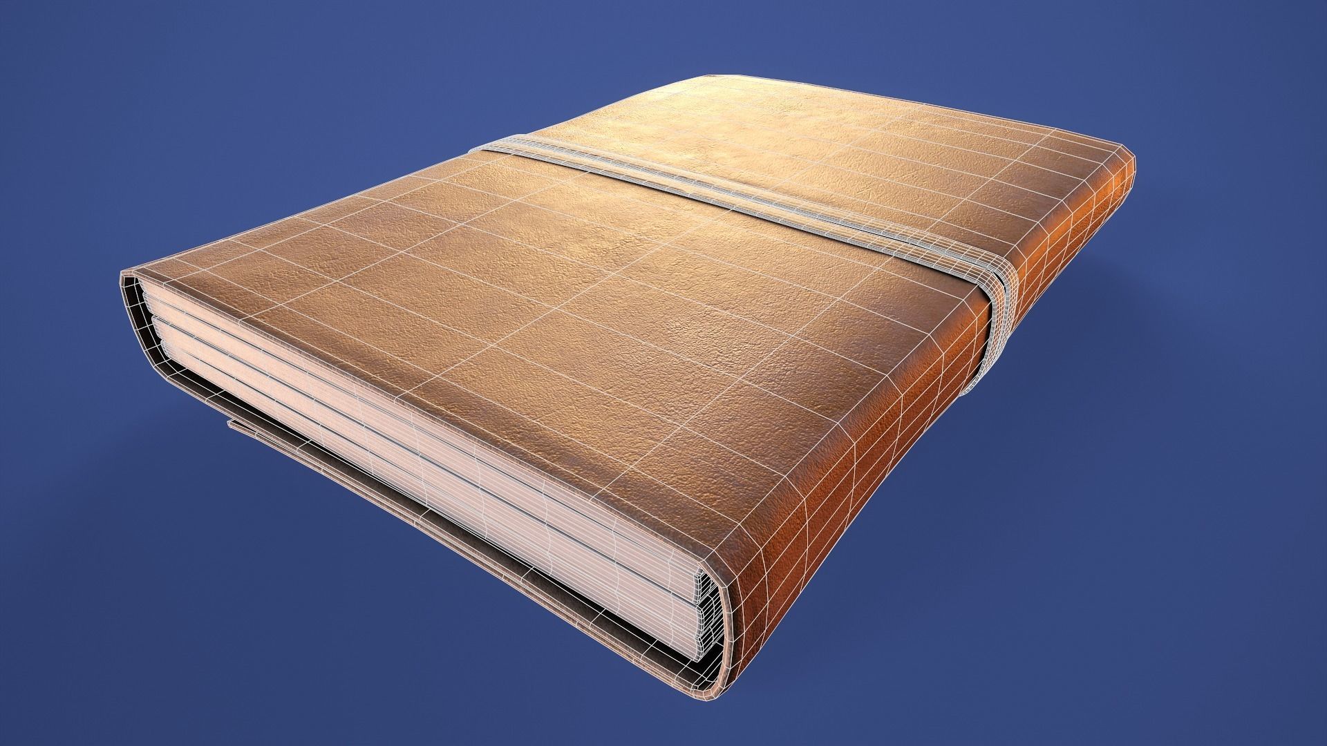 Leather Bound Book Low-poly 3D model_12