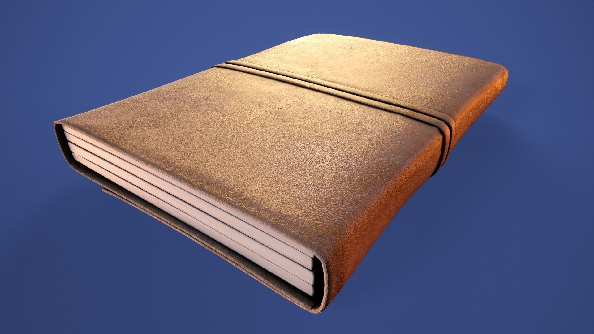 Leather Bound Book Low-poly 3D model_5