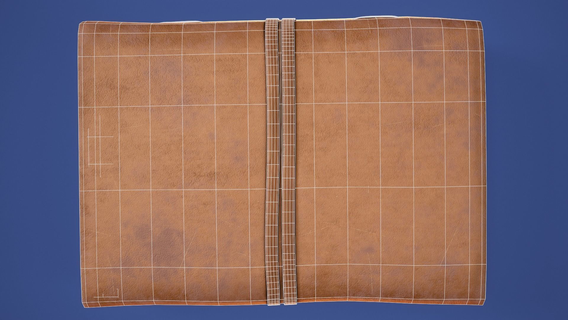 Leather Bound Book Low-poly 3D model_13