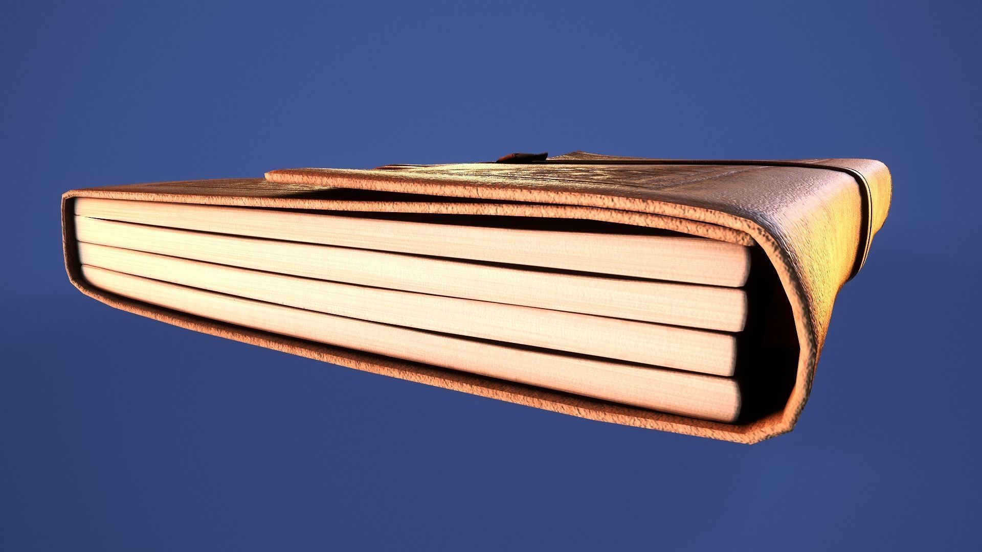 Leather Bound Book Low-poly 3D model_2