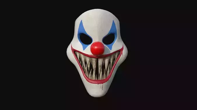 Clown Terror Mask 02 Red Blue - Character Design Fashion Low-poly 3D model
