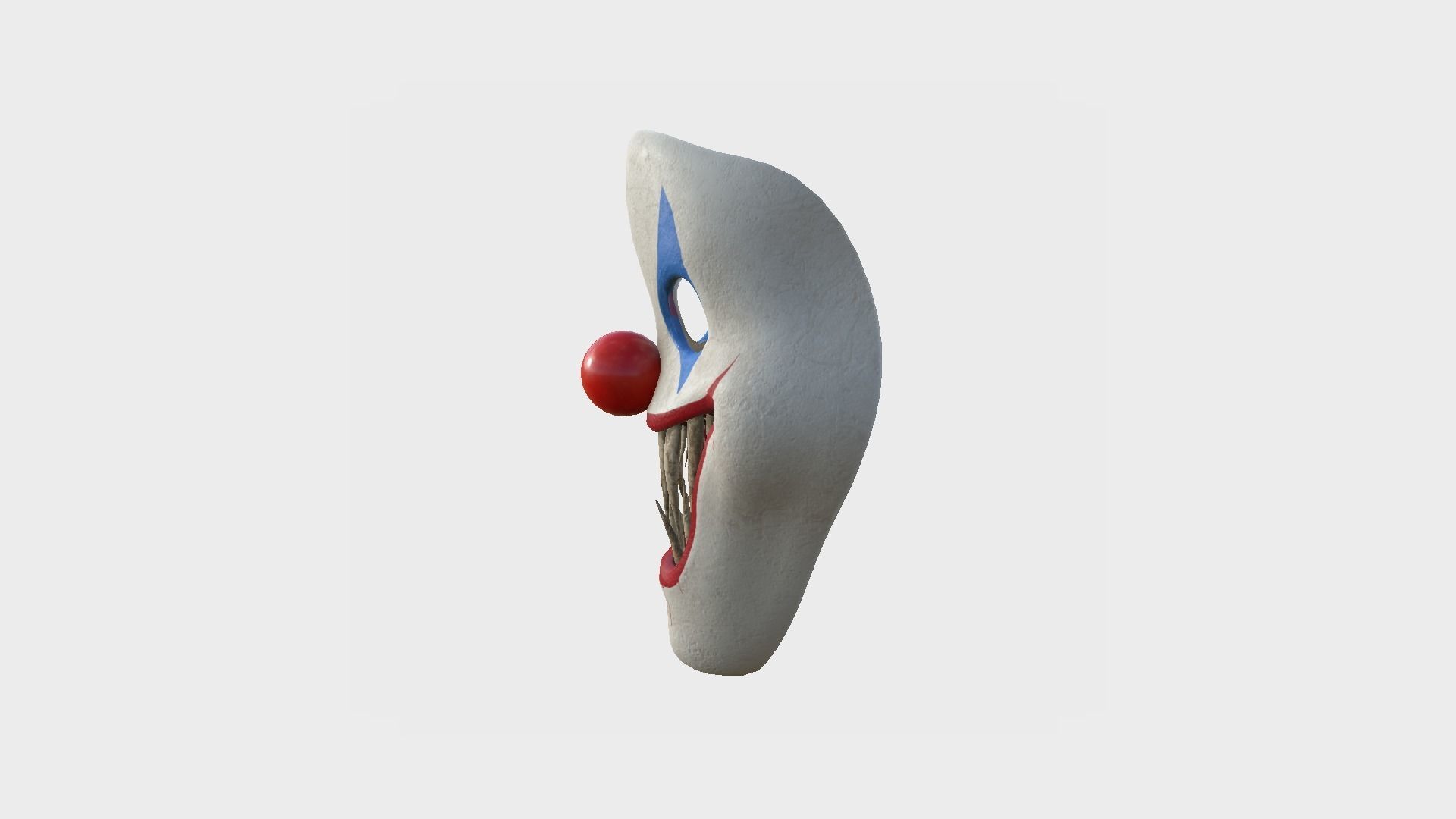 Clown Terror Mask 02 Red Blue - Character Design Fashion Low-poly 3D model_3