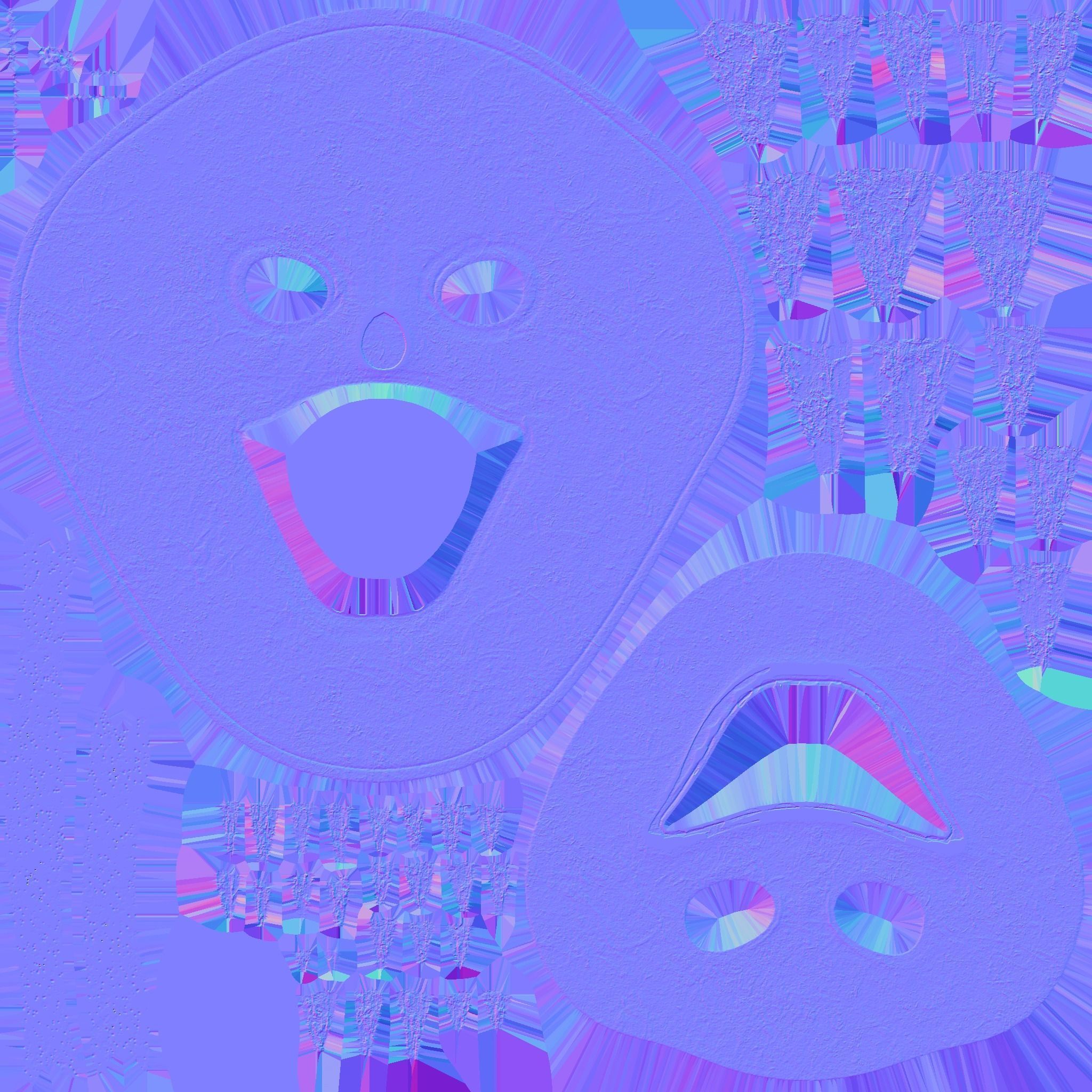 Clown Terror Mask 02 Red Blue - Character Design Fashion Low-poly 3D model_20