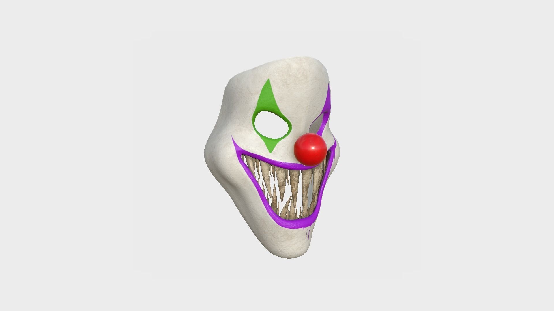 Clown Terror Mask 03 Green Purple - Character Design Fashion Low-poly 3D model_1
