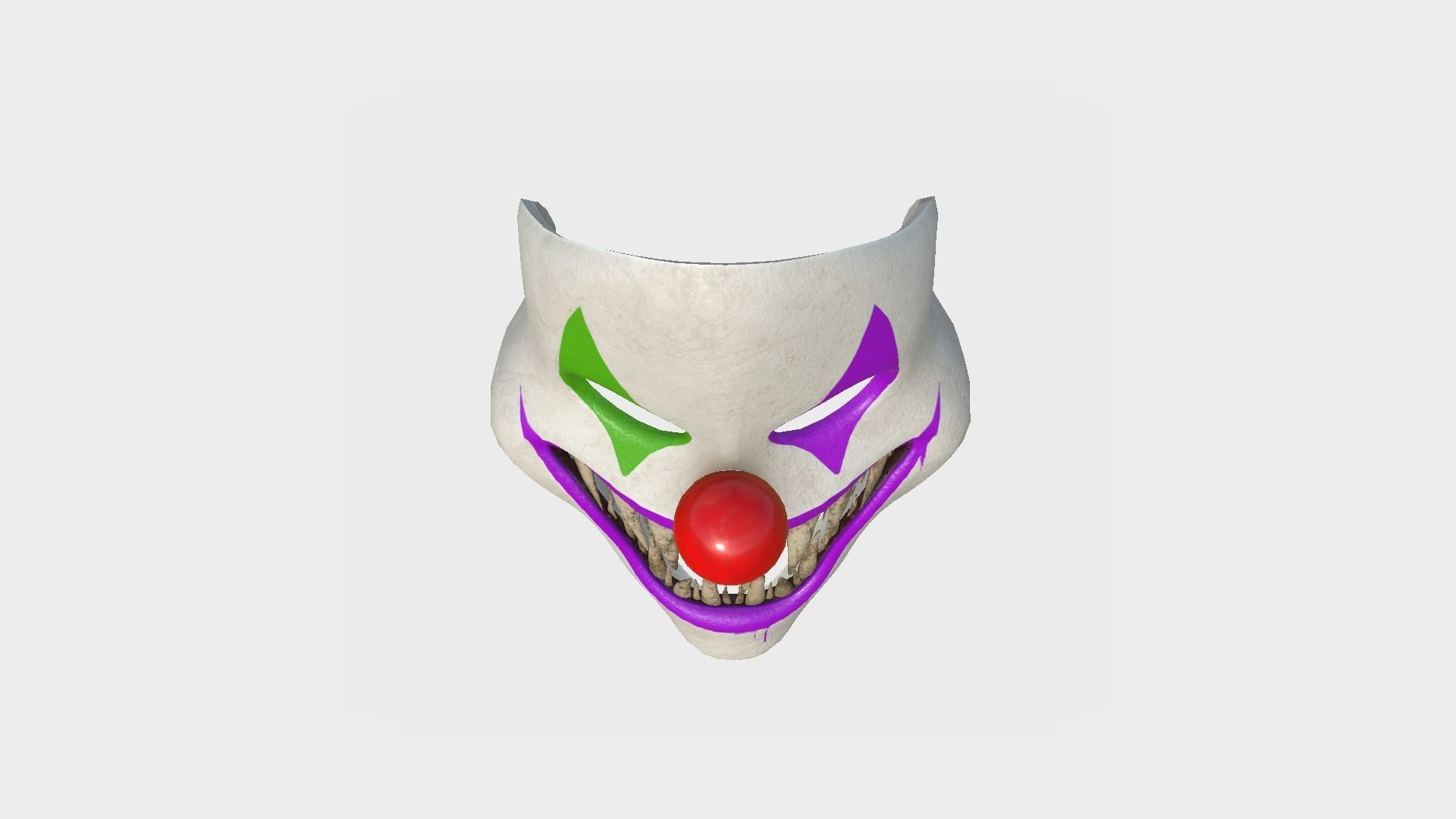 Clown Terror Mask 03 Green Purple - Character Design Fashion Low-poly 3D model_2