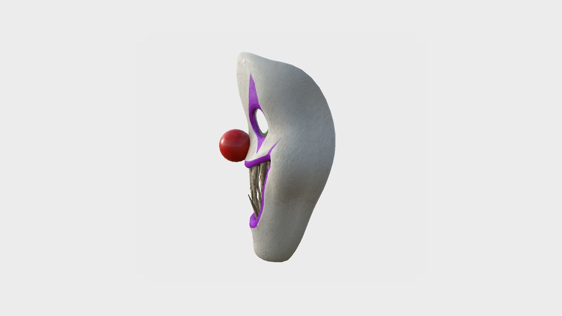 Clown Terror Mask 03 Green Purple - Character Design Fashion Low-poly 3D model_3