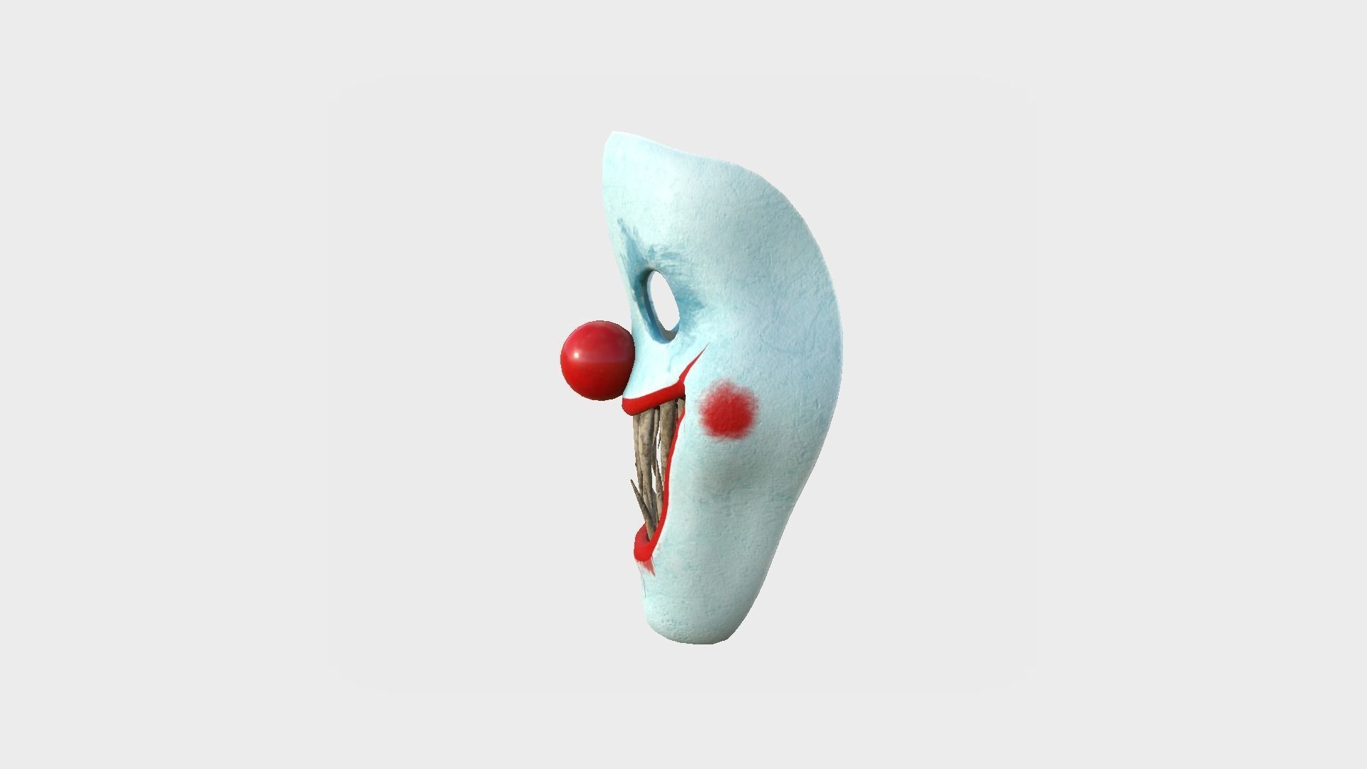 Clown Terror Mask 05 Light Blue - Character Design Fashion Low-poly 3D model_3