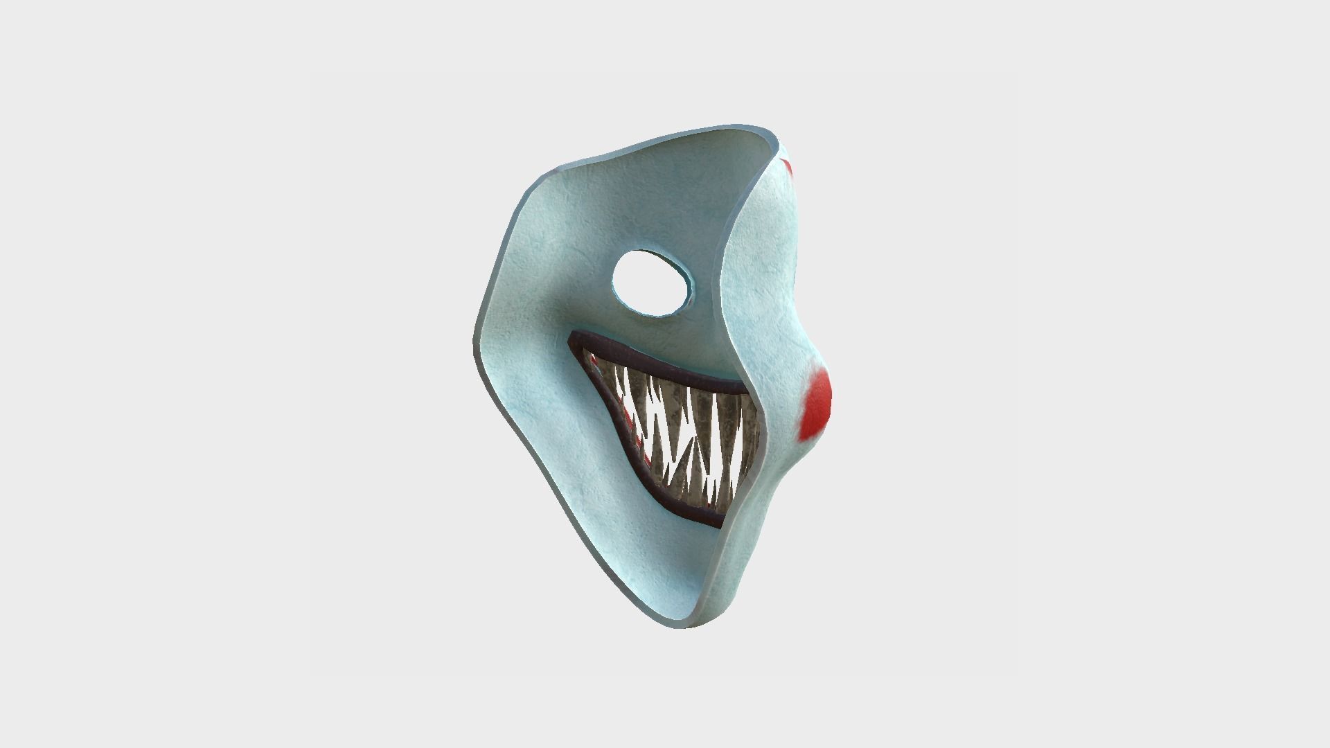 Clown Terror Mask 05 Light Blue - Character Design Fashion Low-poly 3D model_4