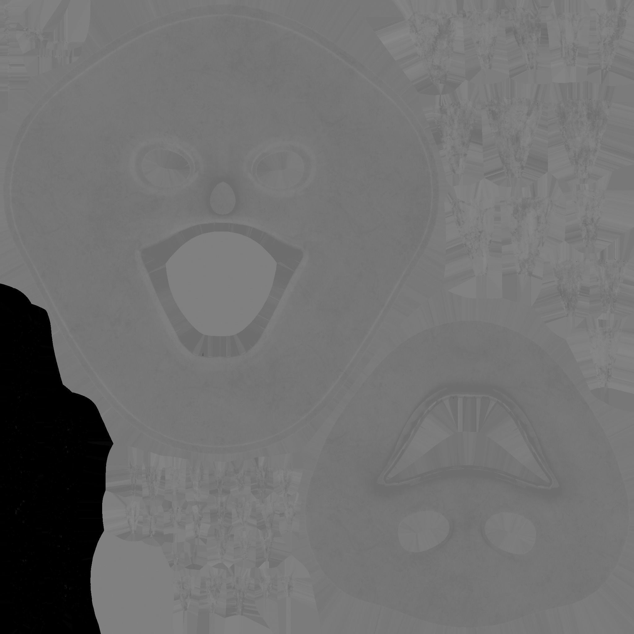 Clown Terror Mask 06 Black - Character Design Fashion Low-poly 3D model_17