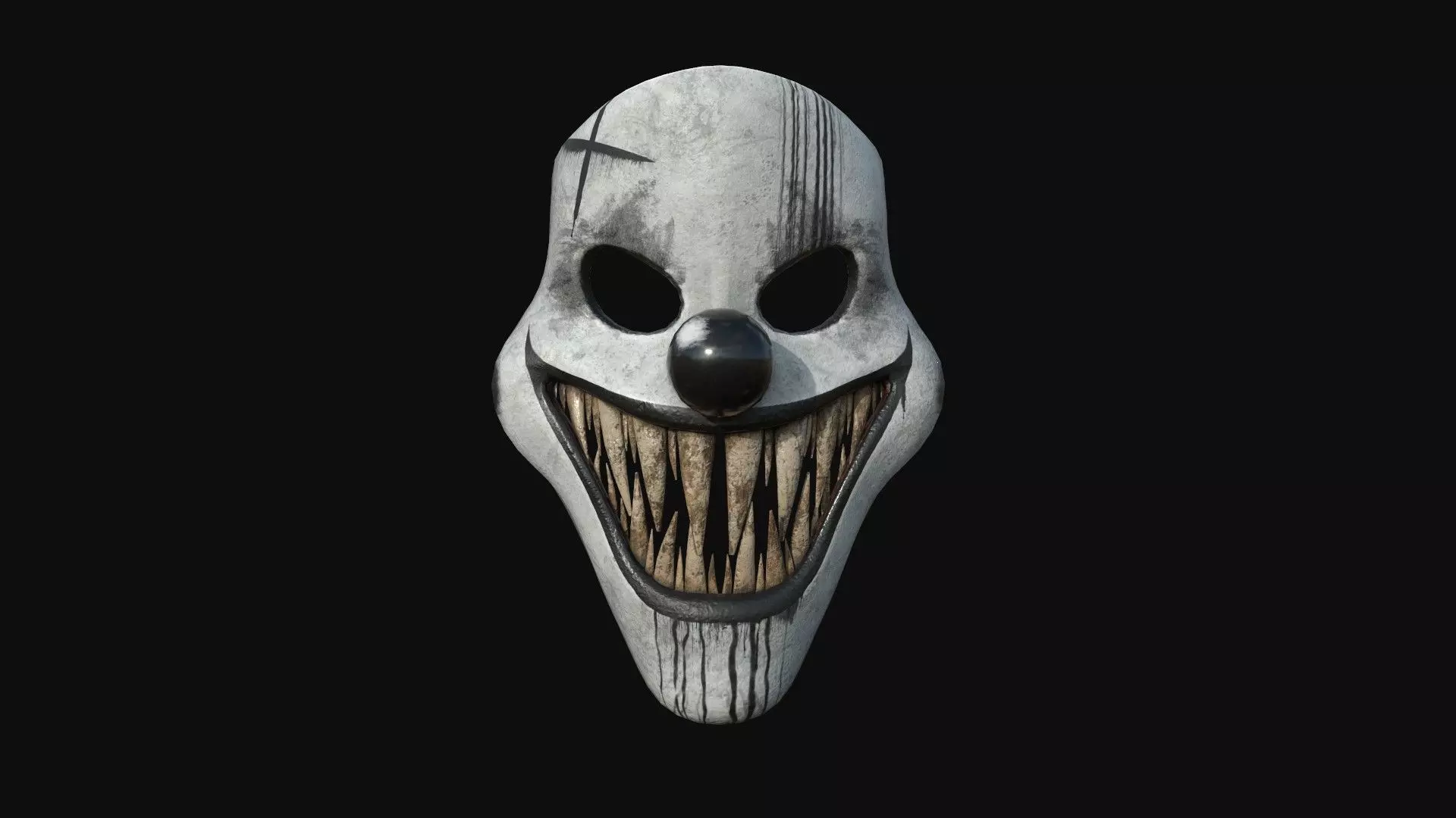 Clown Terror Mask 06 Black - Character Design Fashion Low-poly 3D model_0
