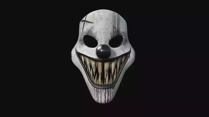 Clown Terror Mask 06 Black - Character Design Fashion Low-poly 3D model