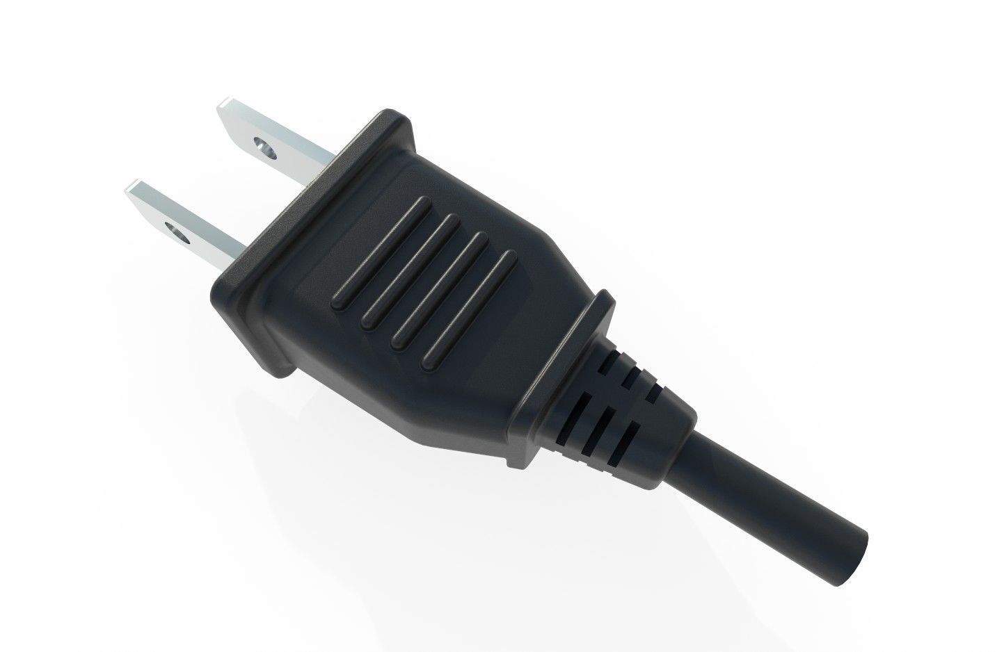 Electrical Plug Type A Black Low-poly 3D model_7