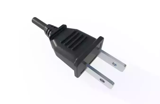 Electrical Plug Type A Black Low-poly 3D model