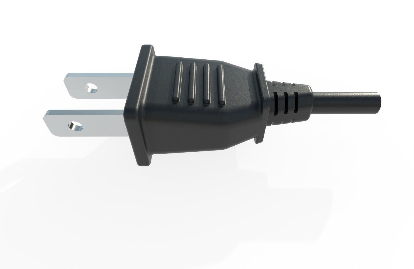 Electrical Plug Type A Black Low-poly 3D model_5