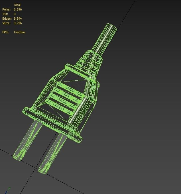 Electrical Plug Type A Black Low-poly 3D model_11