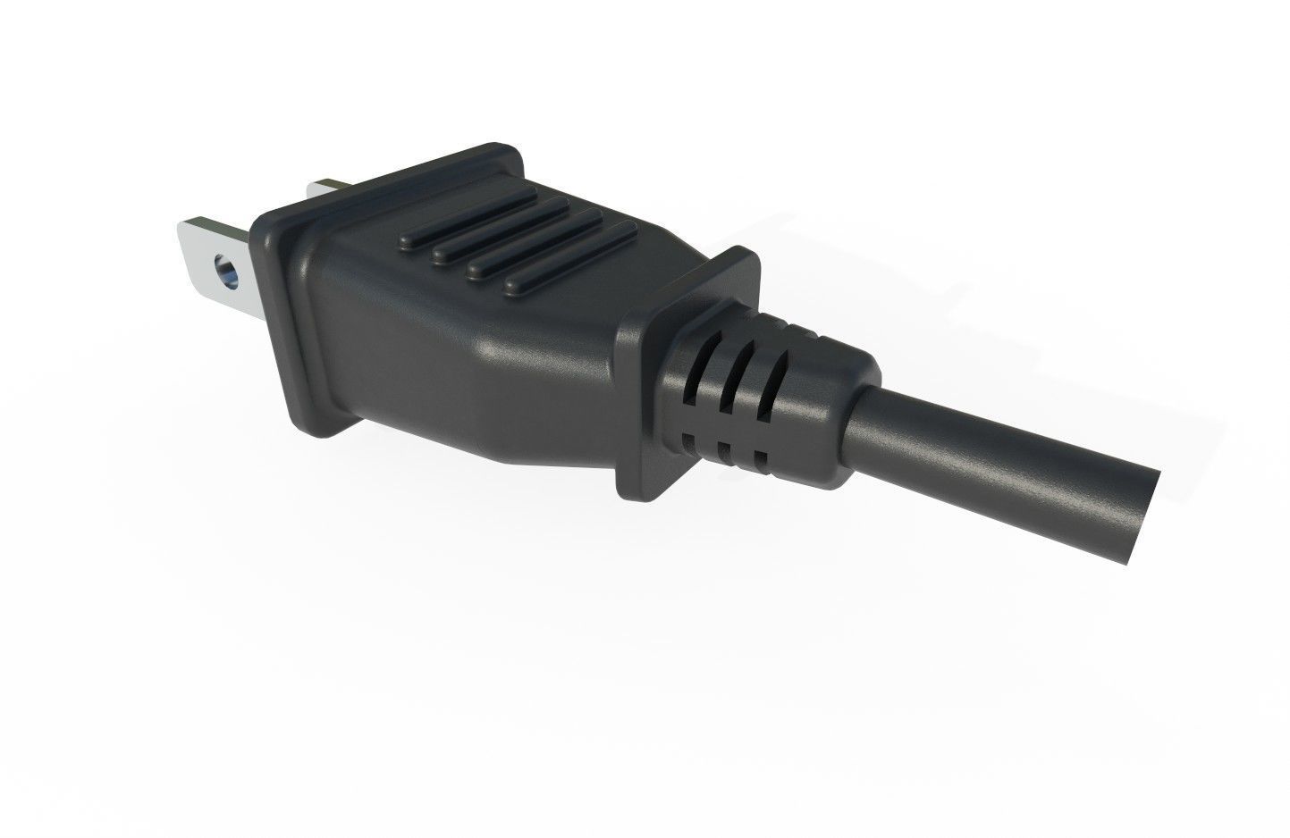 Electrical Plug Type A Black Low-poly 3D model_6