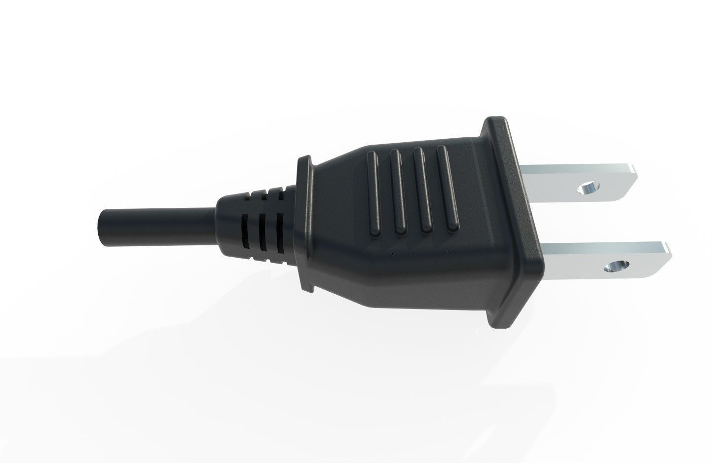 Electrical Plug Type A Black Low-poly 3D model_2