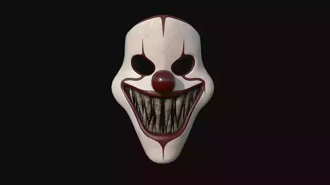 Clown Terror Mask 07 Dark Red - Character Design Fashion Low-poly 3D model