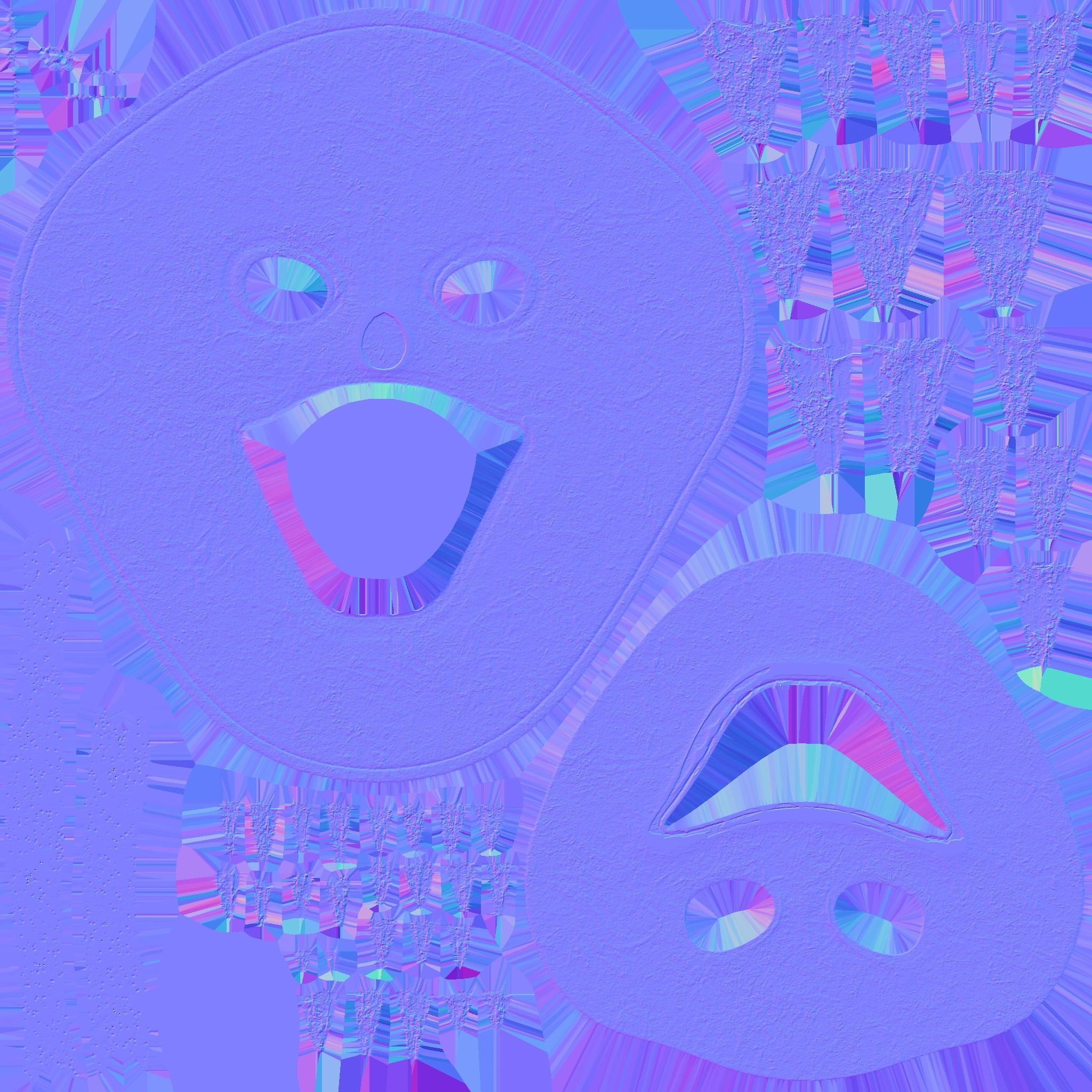 Clown Terror Mask 08 Orange - Character Design Fashion Low-poly 3D model_19