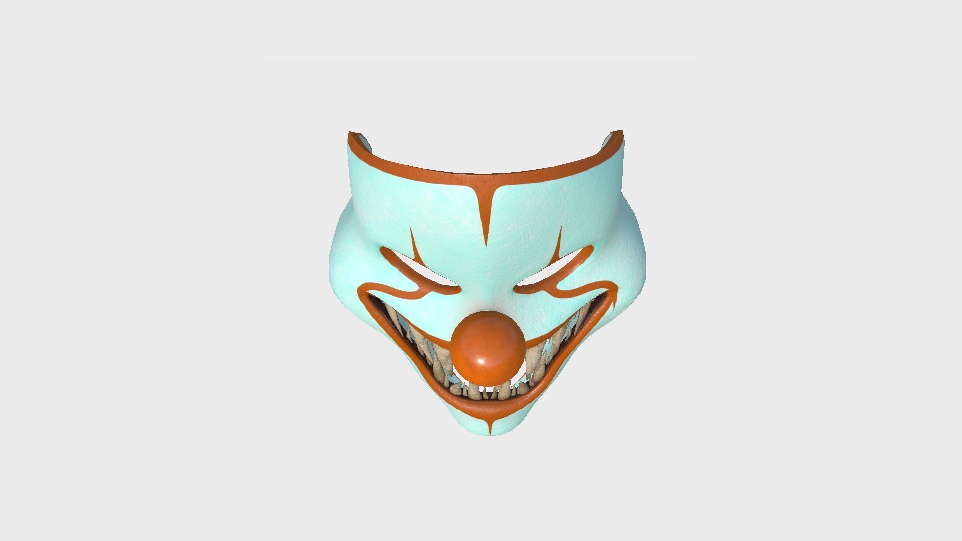 Clown Terror Mask 08 Orange - Character Design Fashion Low-poly 3D model_2