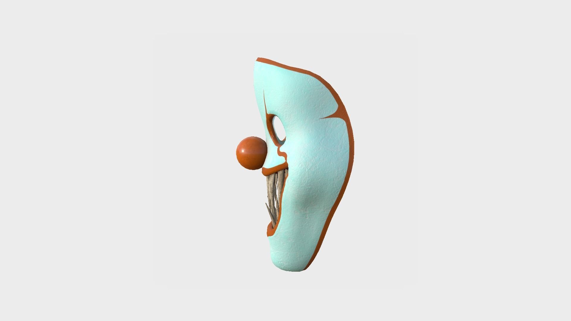Clown Terror Mask 08 Orange - Character Design Fashion Low-poly 3D model_3