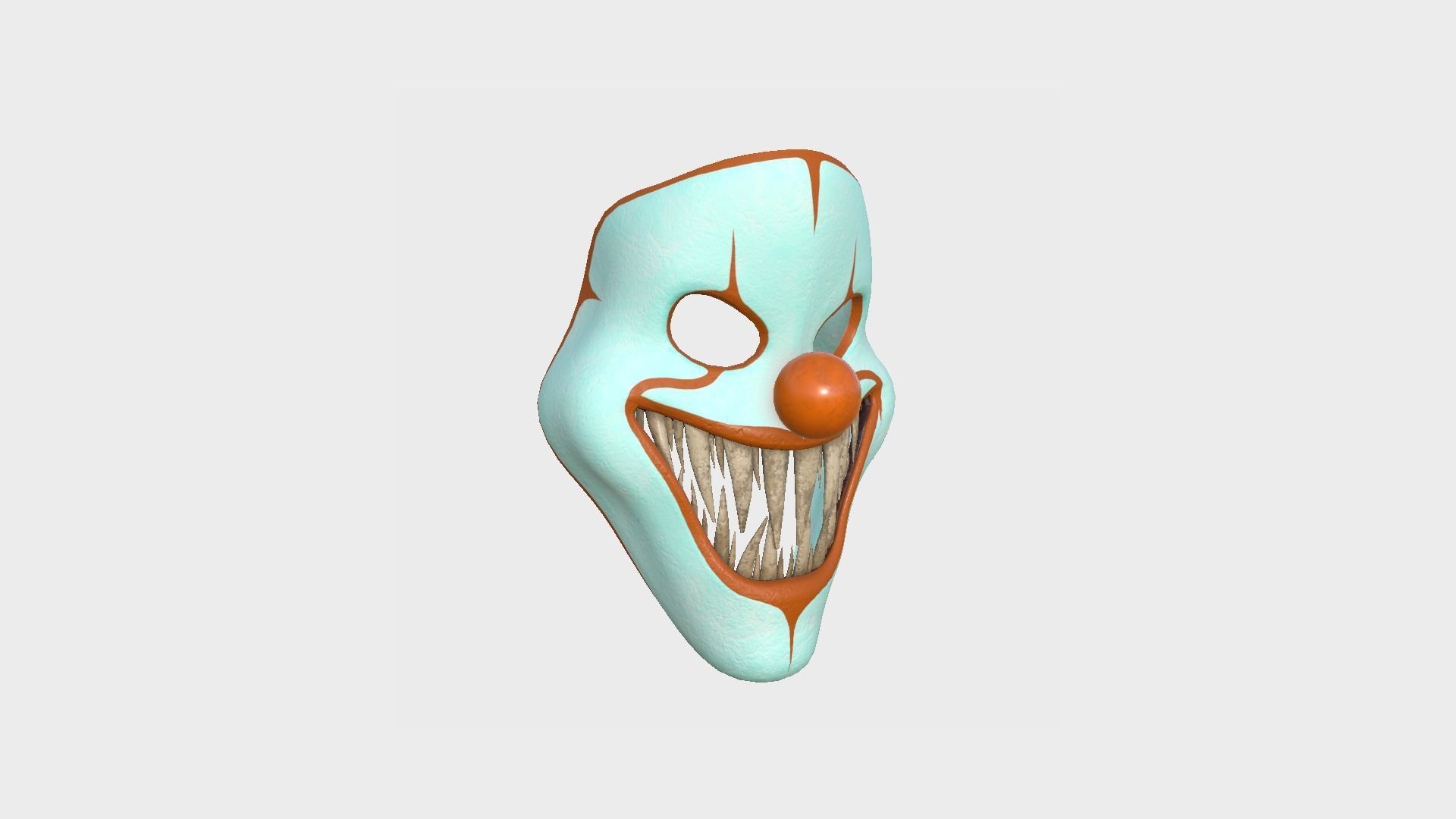 Clown Terror Mask 08 Orange - Character Design Fashion Low-poly 3D model_1