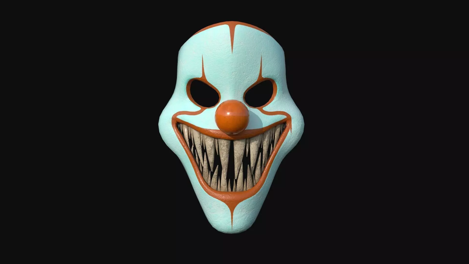 Clown Terror Mask 08 Orange - Character Design Fashion Low-poly 3D model_0