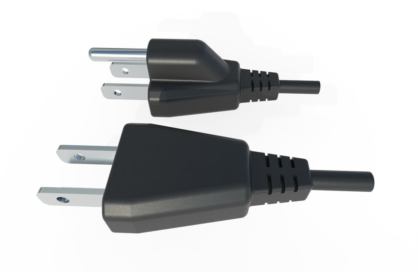 Electrical Plug Type B Black Low-poly 3D model_4